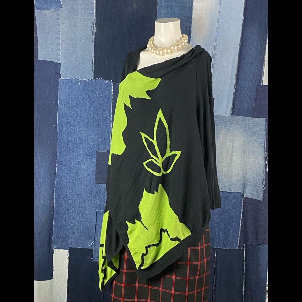 Bella Drape Knit Abstract Wrap Sweater  Sz XL